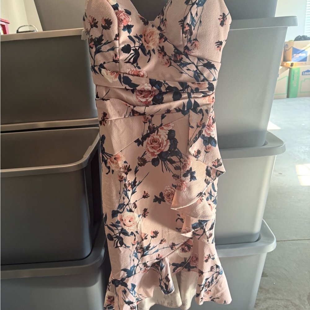 Emerald Sundae Blush Pink Floral Midi Dress